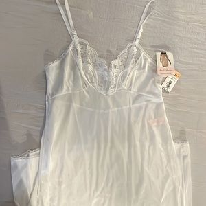 Secrets white lace trim slip dress